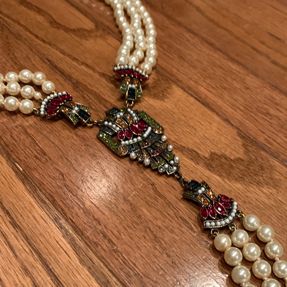 Heidi Daus Majestic Elegance cream Pearl multi strand necklace - show stopper! - Picture 4 of 17